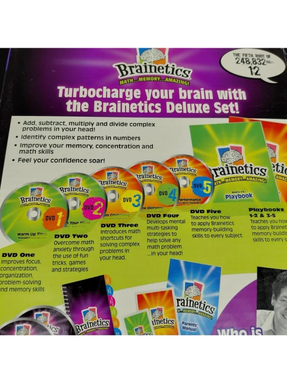 Brainetics Deluxe Set Math Memory Learning DVDs 1-7 Playbooks Kit Cards Ages 9+